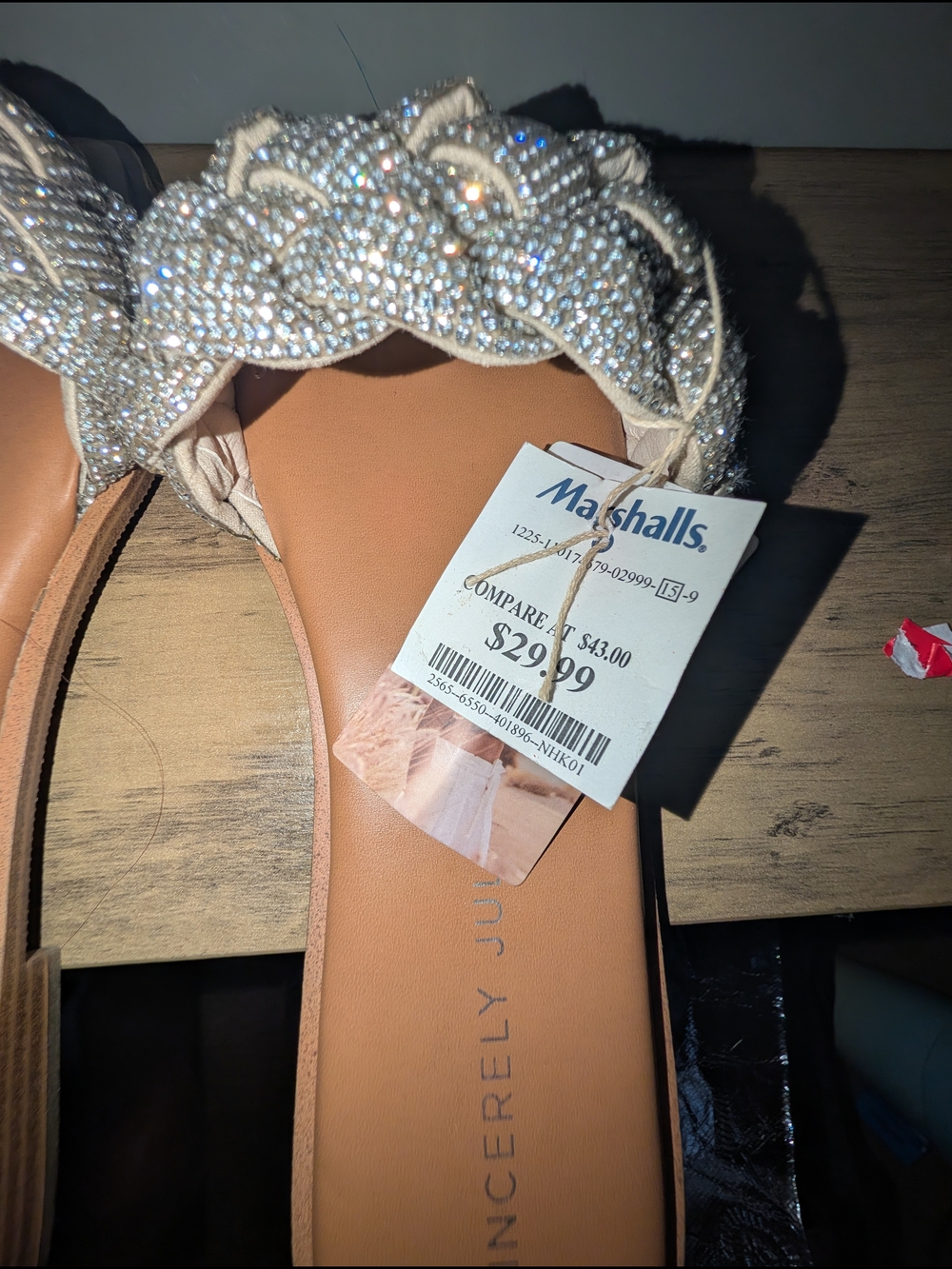 Embellished Braided Flat Sandals - Blush